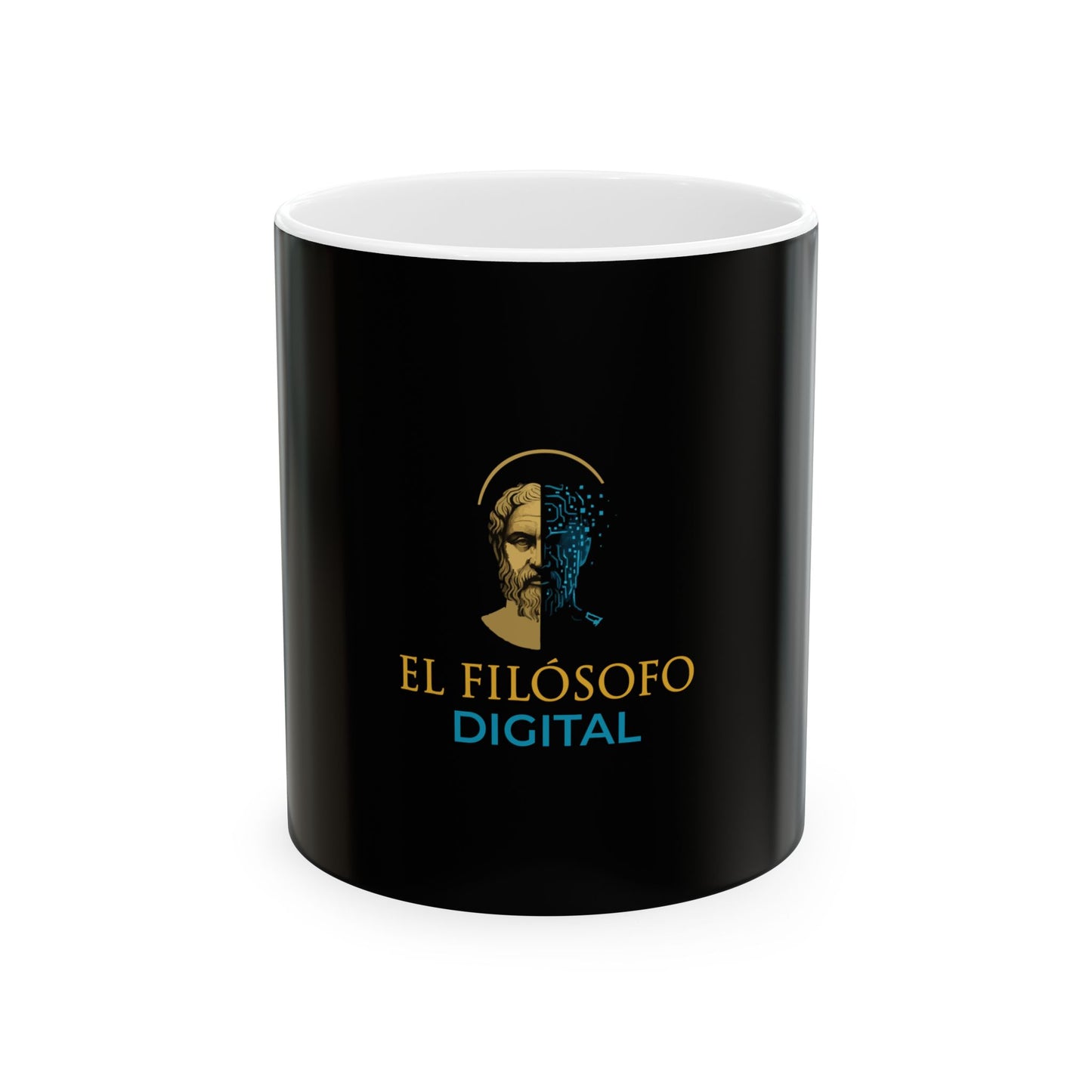 Philosopher's Digital Ceramic Mug - Perfect for Coffee Lovers, Gift for Intellectuals, Study Companion, Unique Decor, Inspirational Design