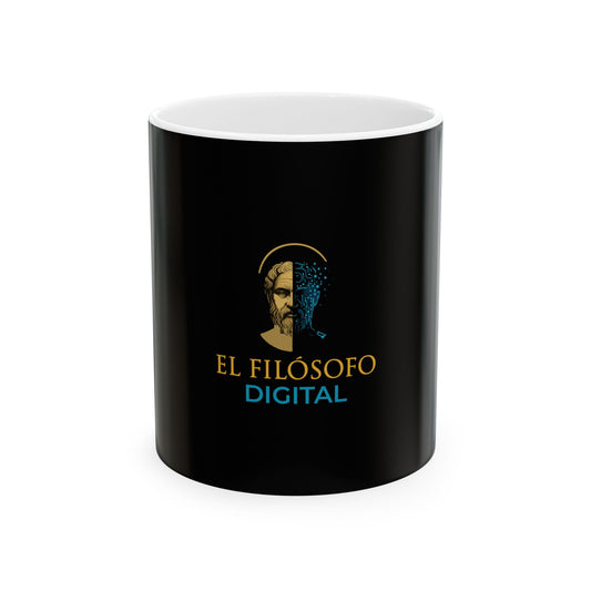 Philosopher's Digital Ceramic Mug - Perfect for Coffee Lovers, Gift for Intellectuals, Study Companion, Unique Decor, Inspirational Design