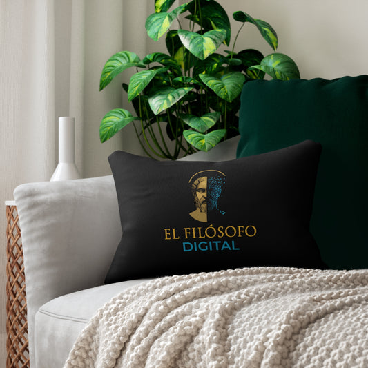 Philosopher's Digital Art Lumbar Pillow, Modern Home Decor, Sofa Pillow, Philosophy Gift, Cozy Throw Pillow