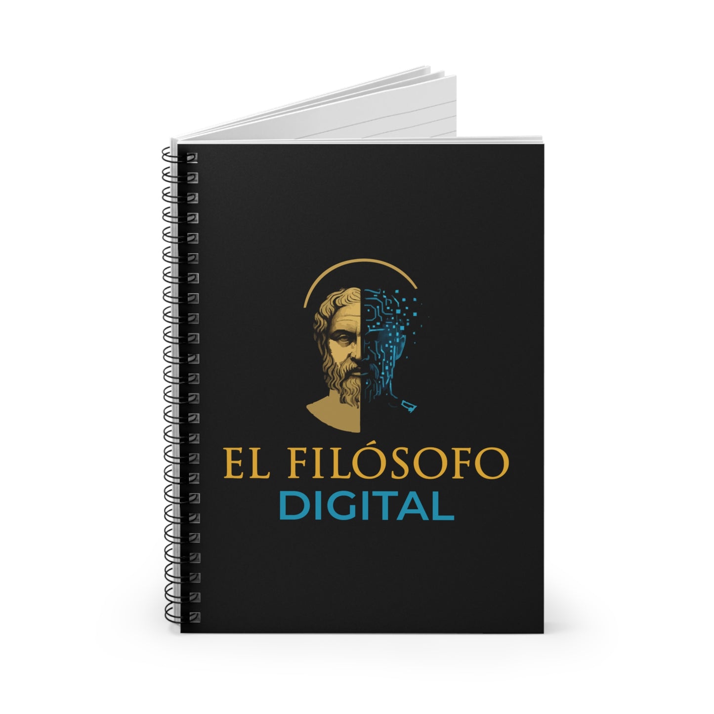 Digital Philosopher Spiral Notebook - Ruled Line | Perfect Gift for Students, Writers, Philosophers, Daily Planner, Journaling