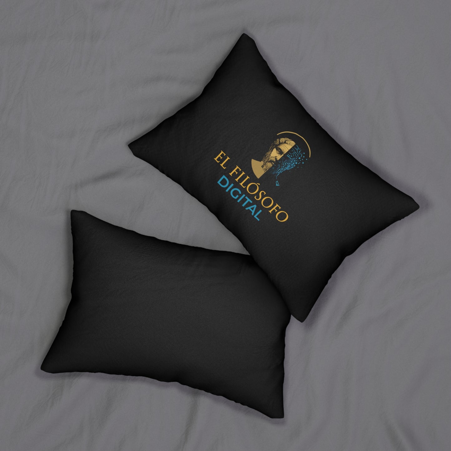 Philosopher's Digital Art Lumbar Pillow, Modern Home Decor, Sofa Pillow, Philosophy Gift, Cozy Throw Pillow