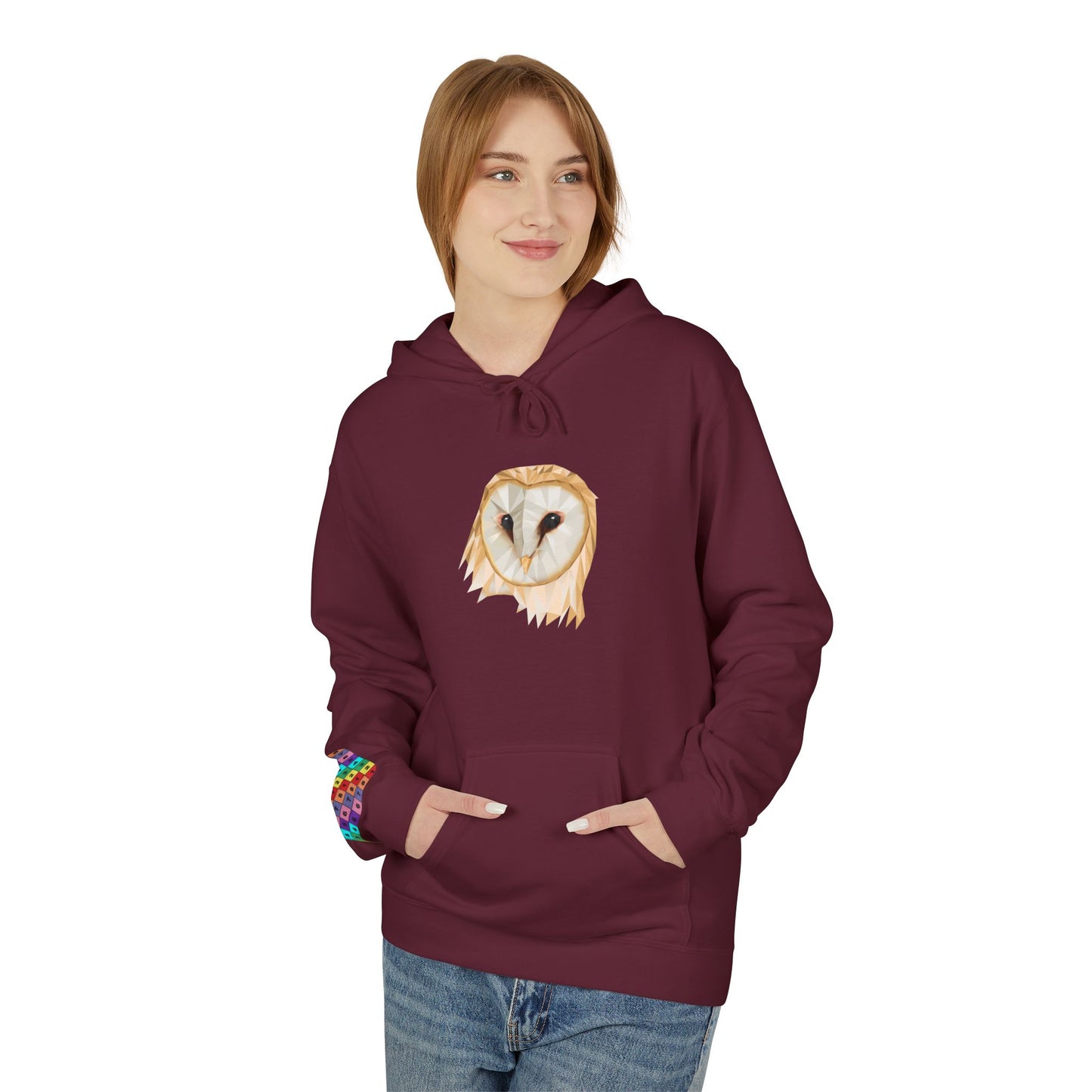 Warm Heart Owl Hoodie, Cozy Unisex Fleece Sweatshirt, Gift for Animal Lovers, Cute Owl Apparel, Fall Fashion