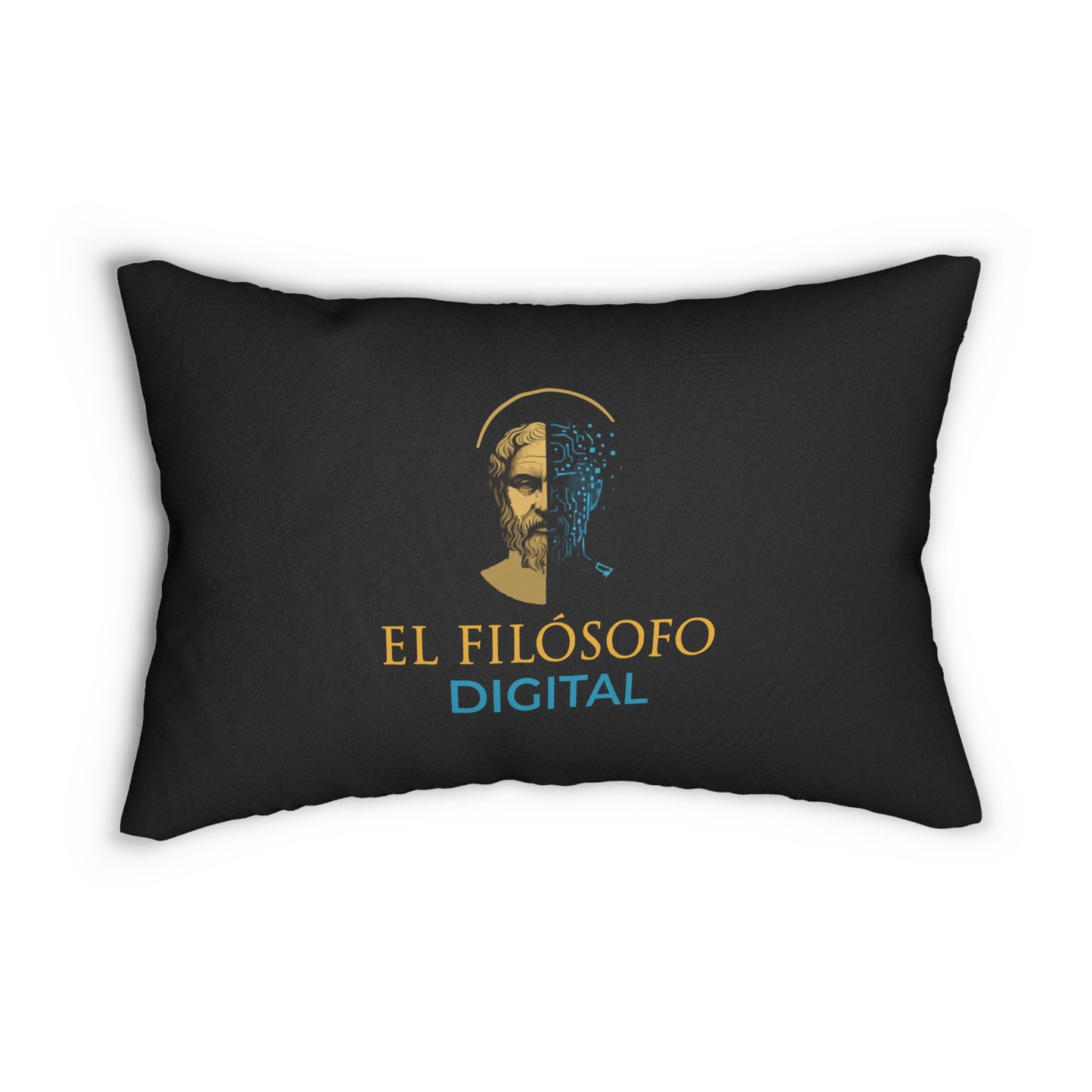 Philosopher's Digital Art Lumbar Pillow, Modern Home Decor, Sofa Pillow, Philosophy Gift, Cozy Throw Pillow