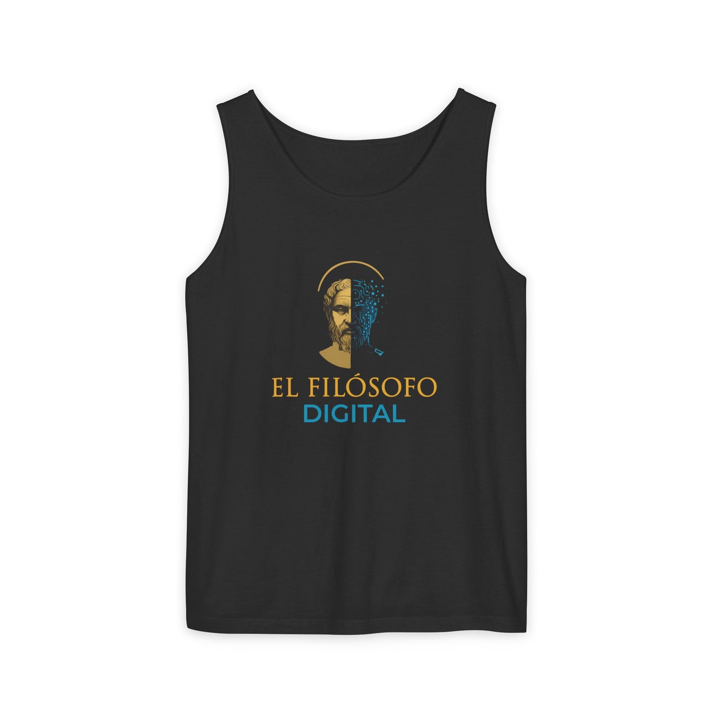 Unisex Philosopher Digital Tank Top, Casual Summer Wear, Gift for Intellectuals, Beach Outing, Philosophy Lovers Gift