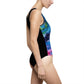 Colorful Geometric Women's One-Piece Swimsuit, Summer Beachwear, Pool Party Essential, Vacation Swimwear, Stylish Nautical Swim, Bold [...]